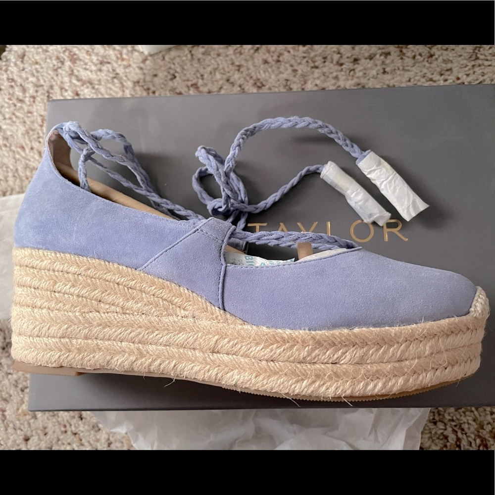 Ann Taylor genuine leather, suede espadrilles.
